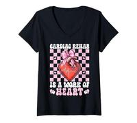 Mujer La rehabilitación cardíaca es un Trabajo de cardiología Cardiaca de enfermería cardíaca Camiseta Cuello V