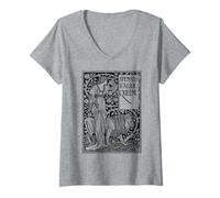 Mujer La Reina de Las Hadas, Diseño de Walter Crane, 1915, Art Nouveau Camiseta Cuello V