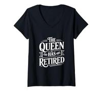 Mujer La Reina se ha Retirado Divertido retiro de Reina Camiseta Cuello V