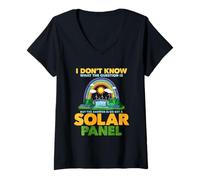 Mujer La Respuesta es IR a Buscar un Panel Solar Camiseta Cuello V