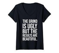 Mujer La rutina es fea: gimnasio, ajetreo, éxito, motivación Camiseta Cuello V