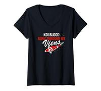 Mujer La sangre koi corre por mis venas fan Camiseta Cuello V