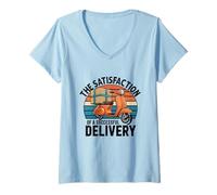 Mujer La satisfacción de un paquete de entrega exitoso Camiseta Cuello V