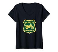 Mujer La Segunda Motocicleta más Divertida Entre Tus piernas TDUB Dual Sport Camiseta Cuello V