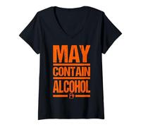 Mujer La taza de cerveza puede contener alcohol, broma divertida de bebida Camiseta Cuello V