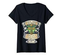 Mujer La Terapia Cristiana del fisioterapeuta es mi Biblia ministerial Camiseta Cuello V