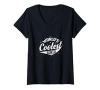 Mujer La tía más genial del mundo retro Camiseta Cuello V