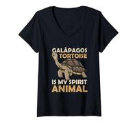Mujer La Tortuga de Galápagos es mi espíritu Animal Islas Galápagos Camiseta Cuello V
