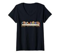 Mujer La Última Cena (L'Ultima Cena) de Leonardo da Vinci Camiseta Cuello V