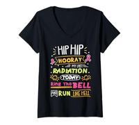 Mujer La última radiación de Hoy Suena la Campana Cancer Warrior Camiseta Cuello V