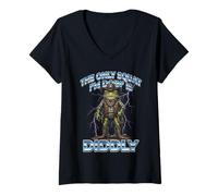 Mujer La única sentadilla Que Estoy Haciendo es Diddly Cowboy Western Frog Meme Camiseta Cuello V