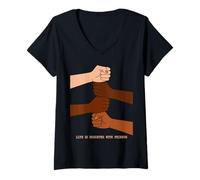 Mujer La vida es más brillante con amigos Día de la amistad Mejor amigo BFF Camiseta Cuello V