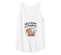 Mujer La vida es mejor con Capibara - Lindo bebé kawaii y capibara Camiseta sin Mangas