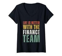 Mujer La Vida es Mejor con el Departamento de finanzas del Equipo financiero Camiseta Cuello V
