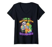 Mujer La Vida es Mejor con Squishies Camiseta Cuello V