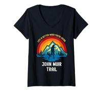 Mujer La Vida es Mejor Cuando estás Caminando por John Muir Trail Camiseta Cuello V