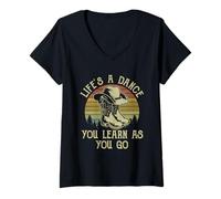 Mujer La vida es un baile que aprendes mientras vas Western Country Music Camiseta Cuello V