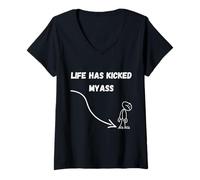 Mujer LA Vida HA PATADO MI Culo Camiseta Cuello V