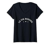 Mujer La Vie Boheme La Vida Bohemia Frase Francesa Artista Teatro Camiseta Cuello V