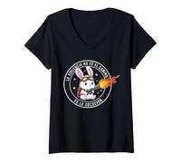 Mujer La Violencia No Es El Camino Meme Conejo Kawaii Lanzallamas Camiseta Cuello V