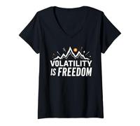 Mujer La volatilidad es libertad - Bitcoin Trading BTC Bitcoin Diciendo Camiseta Cuello V
