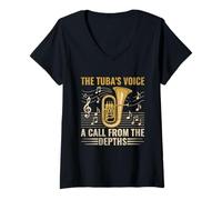 Mujer La voz de la Tuba Un llamado desde las profundidades Músico Tuba Camiseta Cuello V