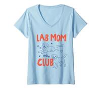 Mujer Lab Mom Club Labrador Dog Owner Dog Mom Mama Mothers Day Camiseta Cuello V