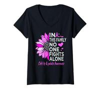 Mujer Labio leporino y paladar hendido Girasol Concientización Labio leporino y PAL Camiseta Cuello V