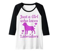 Mujer Labrador Dog Just A Girl Who Loves Labradors Lab Mamá Regalo Camiseta Manga Raglan