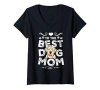 Mujer Labrador Retriever Best Dog Mom Dogs Lovers Mothers Day Camiseta Cuello V