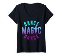 Mujer Labryrinth Dance Magic Dance Silhouette Retro Fantasy Movie Camiseta Cuello V