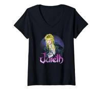 Mujer Labyrinth Vintage 80's Metal Jareth Portrait Fantasy Movie Camiseta Cuello V