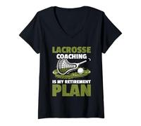 Mujer Lacrosse Entrenador Lacrosse Papá Camiseta Cuello V