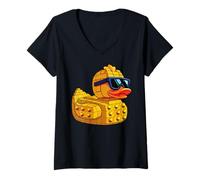 Mujer Ladrillo de pato Master Builder Bloque Constructor de ladrillos Camiseta Cuello V