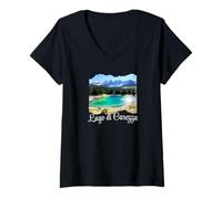 Mujer Lago de Carezza Camiseta Cuello V