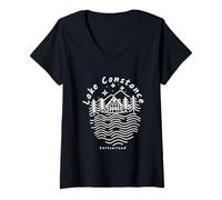 Mujer Lago de Constanza Suiza Camiseta Cuello V
