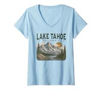 Mujer Lago Tahoe Camiseta Cuello V