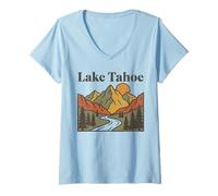 Mujer Lago Tahoe Camiseta Cuello V