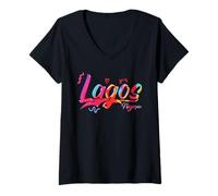 Mujer Lagos Nigeria | Vacation Travel Camiseta Cuello V