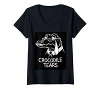Mujer Lágrimas de cocodrilo Idioma Niños y Maestros Modismos Camiseta Cuello V