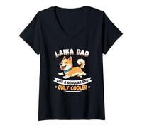 Mujer Laika Dad, como una hielera Normal, Solo para papá - Laika Dog Camiseta Cuello V