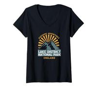 Mujer Lake District England National Park Lagos Hombres Mujeres Niños Camiseta Cuello V