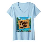 Mujer Lake Life With Ducks Navegantes al aire libre Campistas y amantes de la naturaleza Camiseta Cuello V