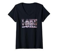 Mujer Lake Lure Western North Carolina WNC Scenic - Recuerdo para Exteriores Camiseta Cuello V