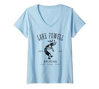 Mujer Lake Powell Arizona Dancing Kokopelli diseño Desgastado Camiseta Cuello V