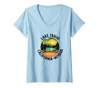 Mujer Lake Tahoe California Souvenirs Nevada Hombres Mujeres Camiseta Cuello V