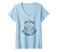 Mujer Lake Tahoe California Souvenirs Nevada Hombres Mujeres Camiseta Cuello V