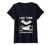 Mujer Lake Tahoe California Souvenirs Nevada Hombres Mujeres Camiseta Cuello V