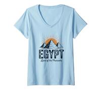 Mujer Land of The Pharaos I Arqueología De Los Dioses Egipcios Camiseta Cuello V