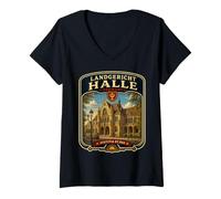 Mujer Landgericht Halle Alemania Viaje Familiar a Halle Alemania Camiseta Cuello V